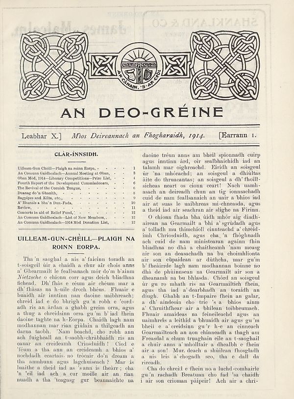 (9) Earrann 1, Mìos Deireannach an Fhogharaidh, 1915 - 