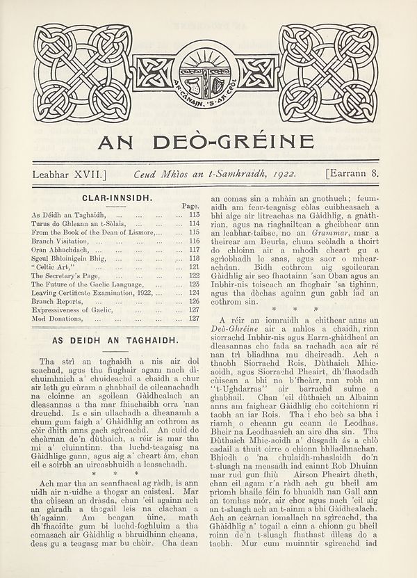 (121) Earrann 8, Ceud Mhìos an t-Samhraidh, 1922 - 