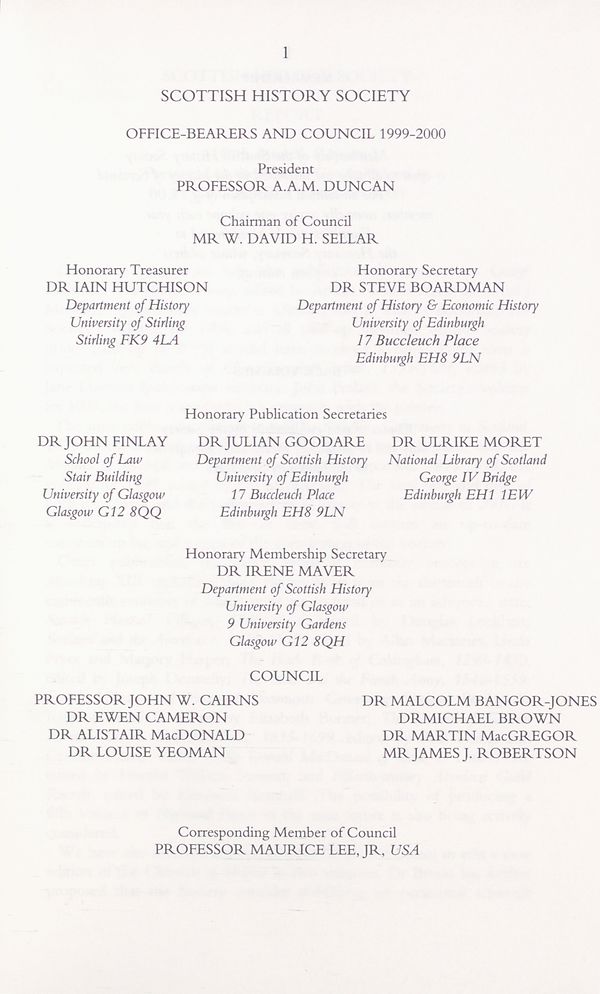 (360) Page 1 - Office-bearers and Council 1999-2000