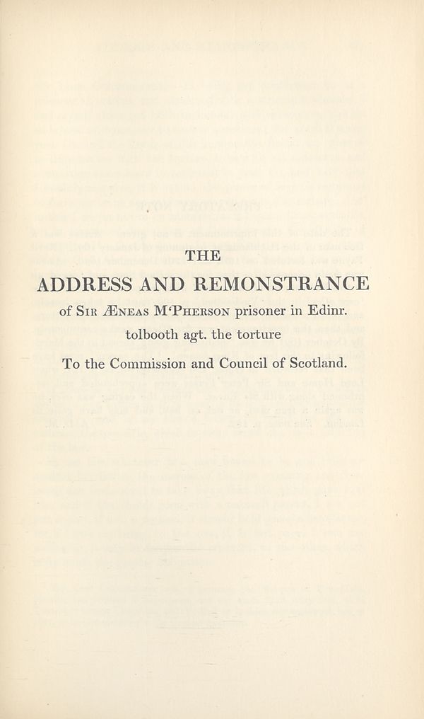 (318) Page 199 - Address and remonstrance of Sir Aeneas MacPherson