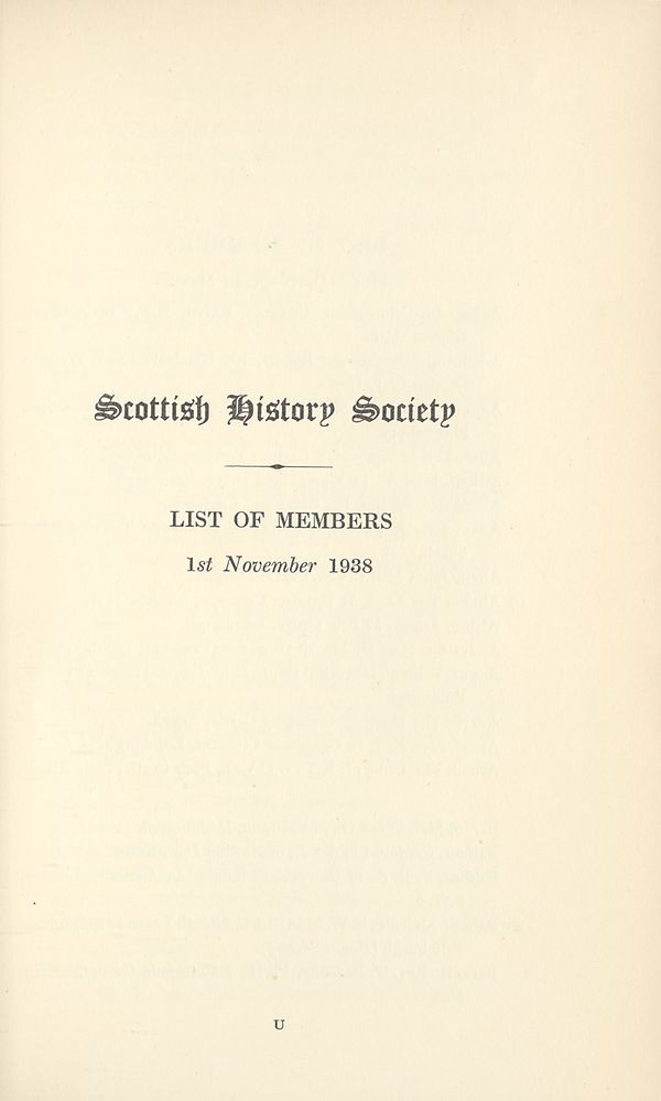 (358) Divisional title page - List of members 1st November 1938