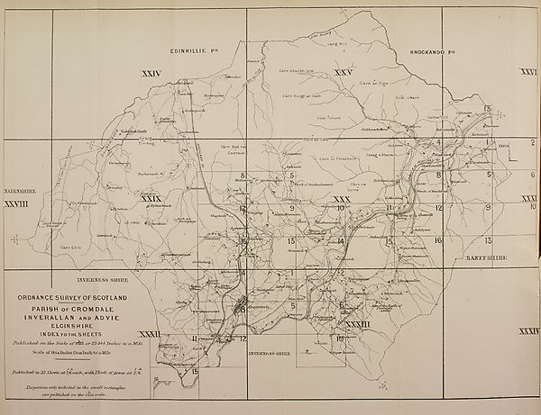 (593) Map - Parish of Cromdale, Inverallan, and Advie. Elginshire