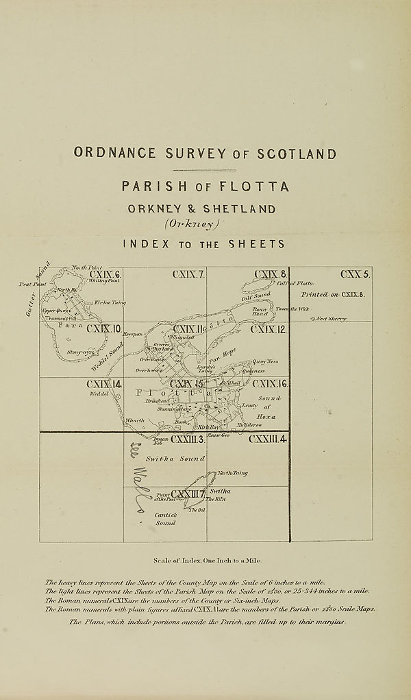 (555) Map - Parish of Flotta, Orkney & Shetland (Orkney)