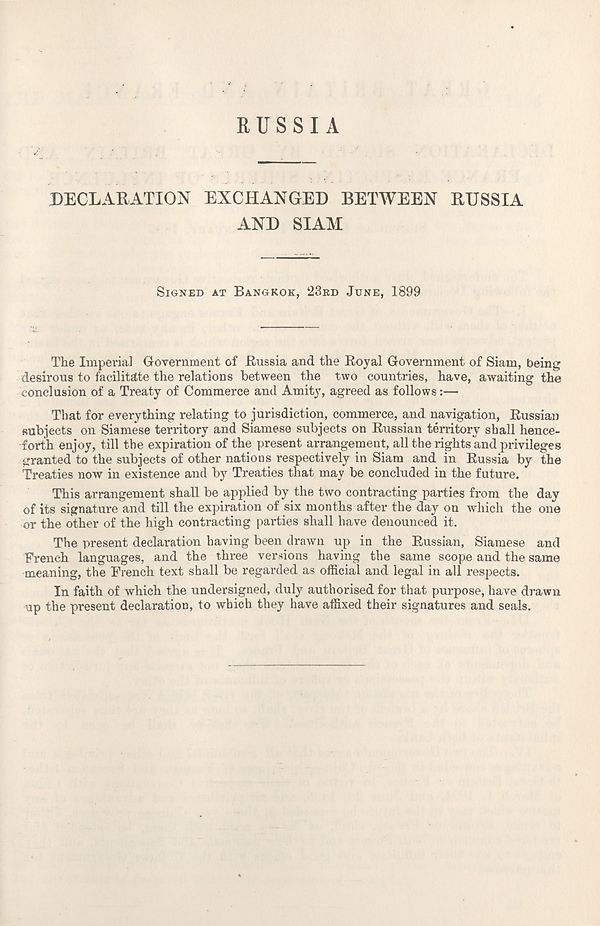 (367) [Page 287] - Russia: Declaration exchanged between Russia and Siam
