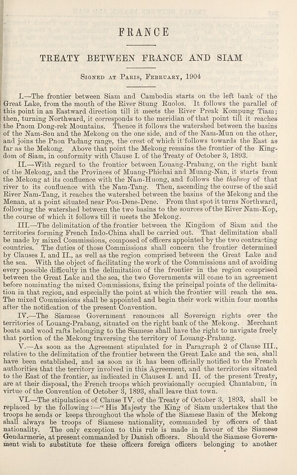 (333) [Page 281] - France: Treaty between France and Siam