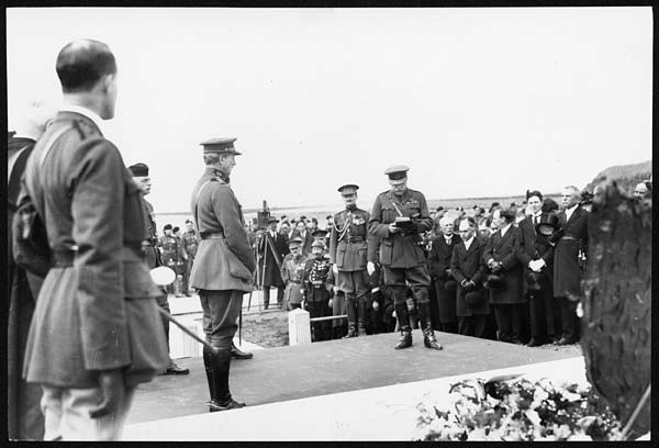 (12) X.36040 - Earl Haig replying to the King of the Belgians and thanking him for unveiling the Memorial