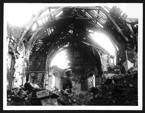 (43) C.1150 - Roof of a much shelled church on the Western Front