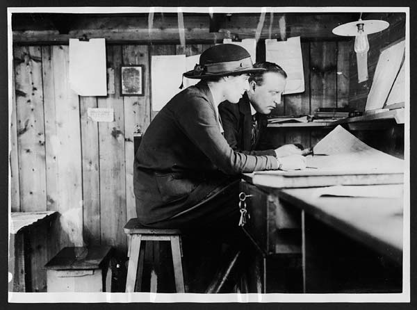 (279) C.1970 - Lady forewoman in her office at the workshops of the lady carpenters in France