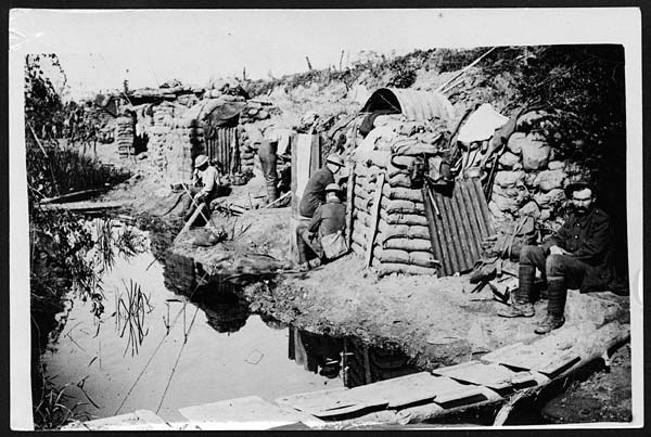 (226) D.2077 - Dug-outs near an overflow from the Ypres-Comines Canal