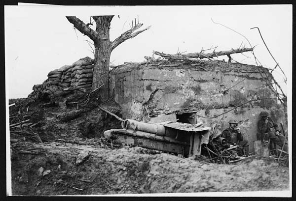(249) D.2109 - Massive concrete  dugout for German battery now in our hands thanks to the indefatigable efforts of our Guards