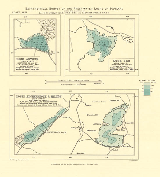 See: <a href="https://maps.nls.uk/bathymetric/">Bathymetrical Survey of the Fresh-Water Lochs of Scotland, 1897-1909</a>