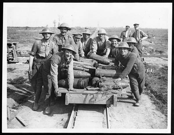 (239) D.2094 - Gunners rolling up shells for a move forward