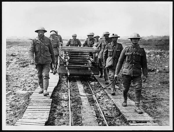 (83) D.1239 - Laying a light railway over captured ground