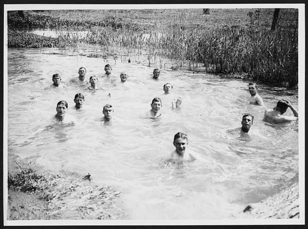 (64) L.566 - Troops in France taking a dip near Arras