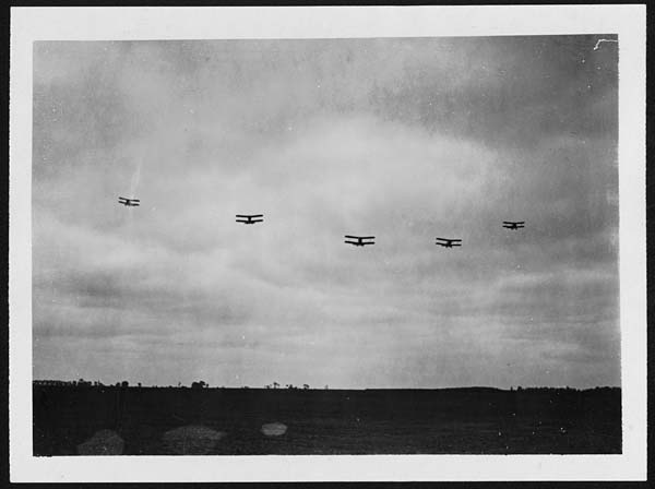(129) L.824 - R.A.F.Scouts in France flying towards the German lines in fighting formation