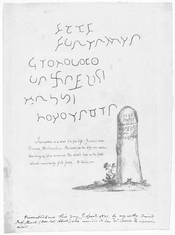(33) 9c - Inscription on a stone ... near Newton, Aberdeenshire