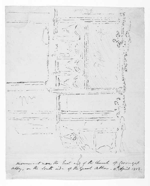 (3) 28a - Monument on the east end of the church of Crossraguel Abbey, on the south side of the Great Altar, 11th April 1813