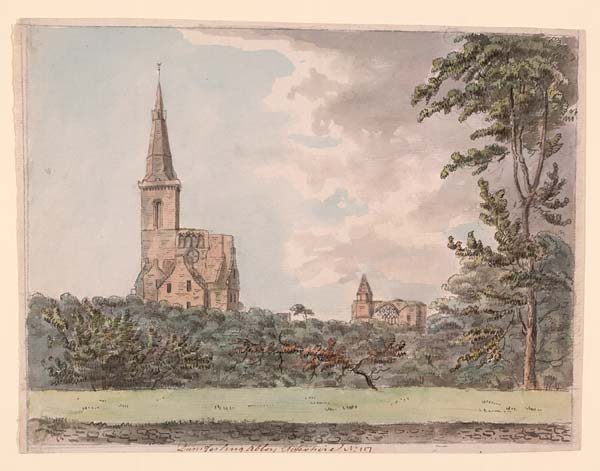 (14) 9a - Watercolour drawing of Dunfermline Abbey, Fife