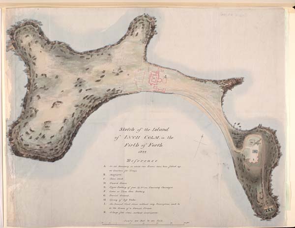 (24) 14a - Sketch of the Island of INCH COLM in the Firth of Forth, 1822