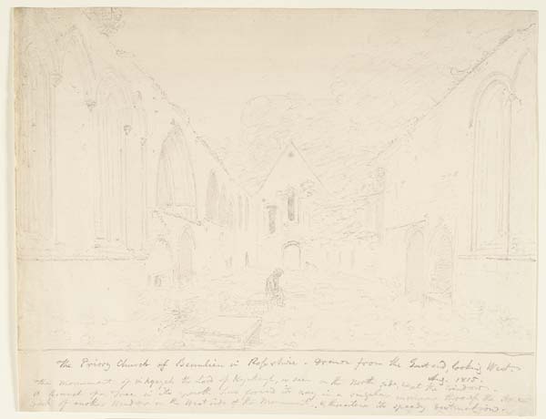 (4) 42c - Priory Church of Beaulieu in Rosshire - drawn from the East end looking West. Aug 1815