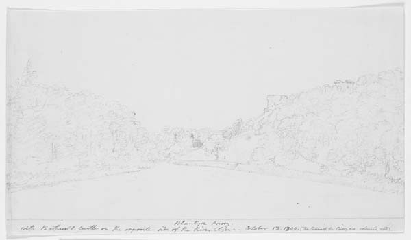 (5) 60b - Blantyre Priory with Bothwell Castle on the opposite side of the River Clyde, October 13. 1800