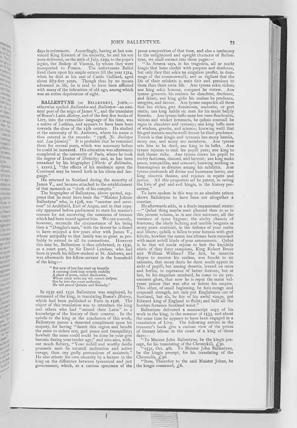 (91) Page 75 - Ballentyne (or Bellenden), John