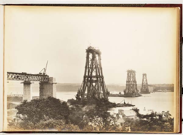 (31) General view from North Queensferry hills depicting the three cantilevers at very nearly their full height