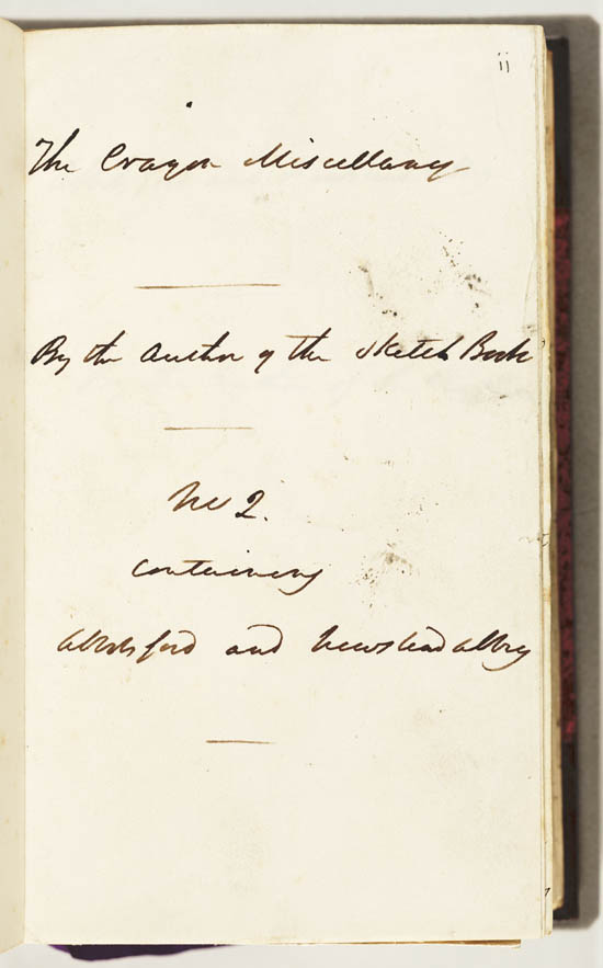 Manuscript of Washington Irving's 'Abbotsford and Newstead Abbey', 1835 - MS42314