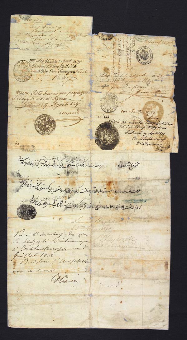 Passport of Sir Austen Henry Layard, 1839-1842 - MS.42345