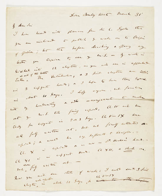Letter of Charles Darwin to John Murray, 31 March 1859 - MS.42153 ff.12-13