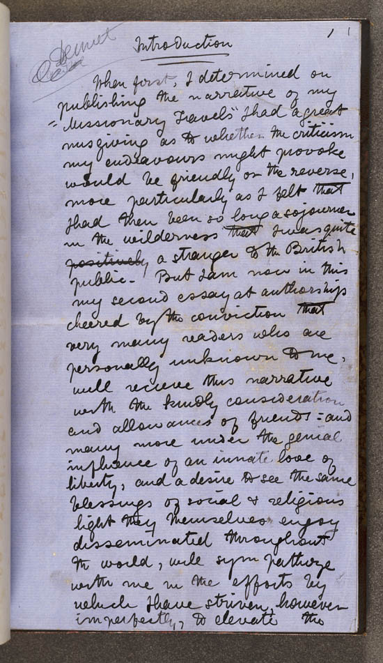 Manuscript of Dr. David Livingstone's 'Narrative of an Expedition to the Zambesi and its Tributaries', 1865 - MS.42436