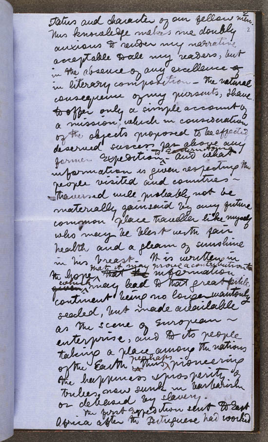 Manuscript of Dr. David Livingstone's 'Narrative of an Expedition to the Zambesi and its Tributaries', 1865 - MS.42436