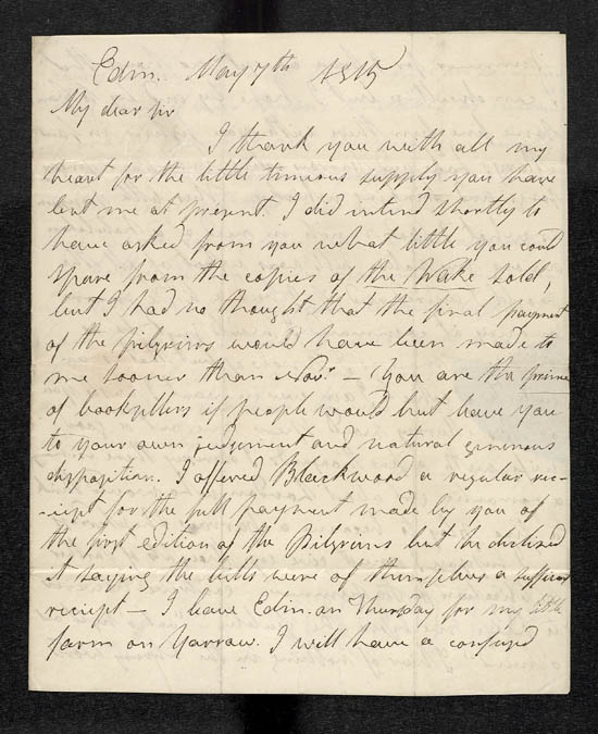 Letter of James Hogg to John Murray, 7 May 1815 - MS.42305 f.13-14
