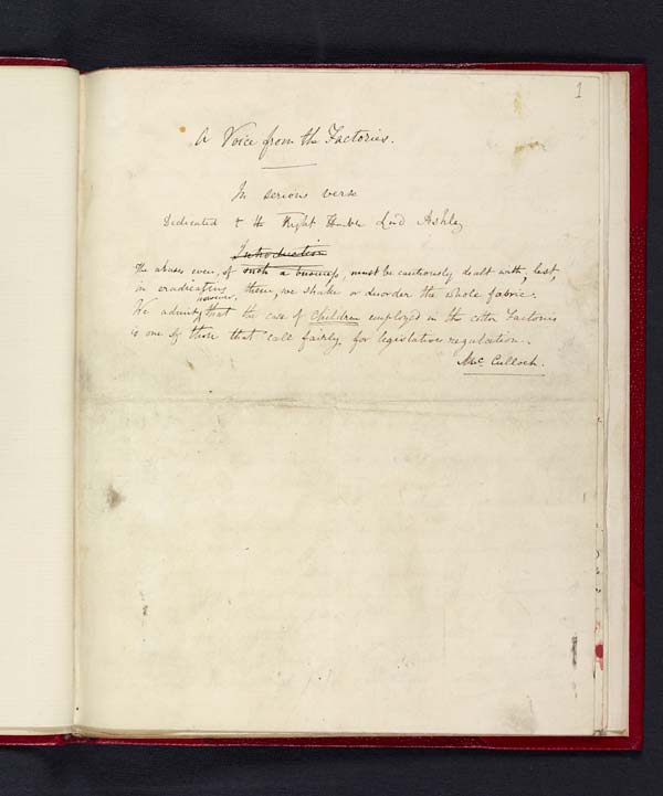 Manuscript, with marked proofs, of Caroline Norton's