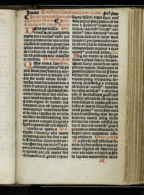 (1) Folio 1 - Junius Translacio sancte margarete regine