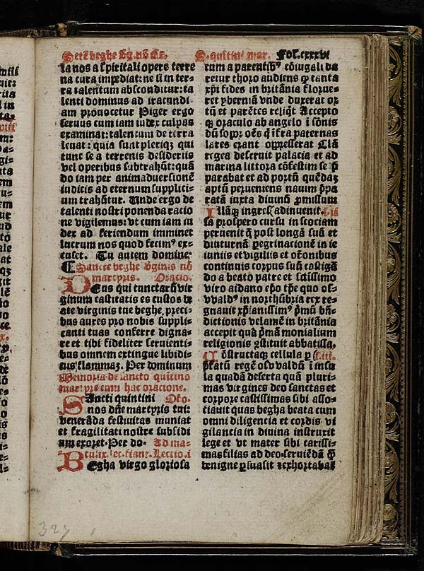 (271) Folio 136 - Sancte beghe virginis non martyris. Sancti quintini martyris
