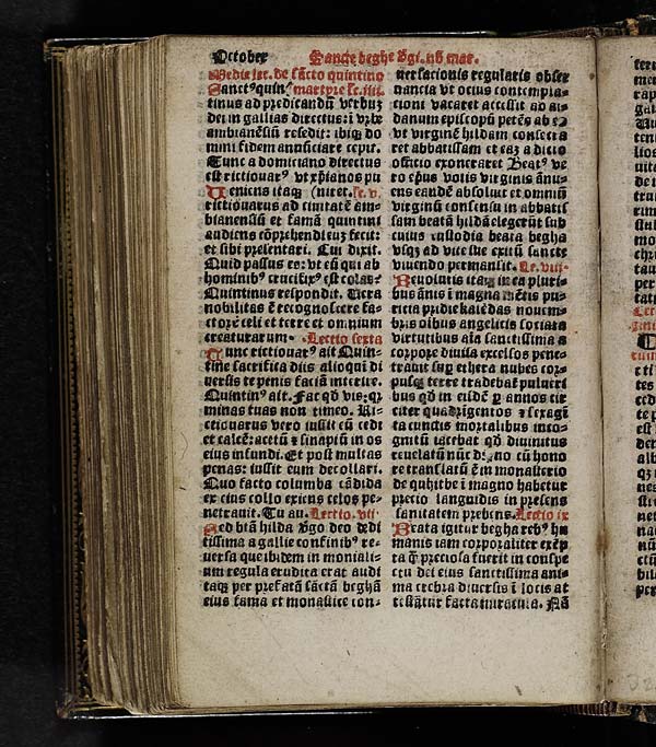 (272) Folio 136 verso - October Sancte beghe virginis non martyris