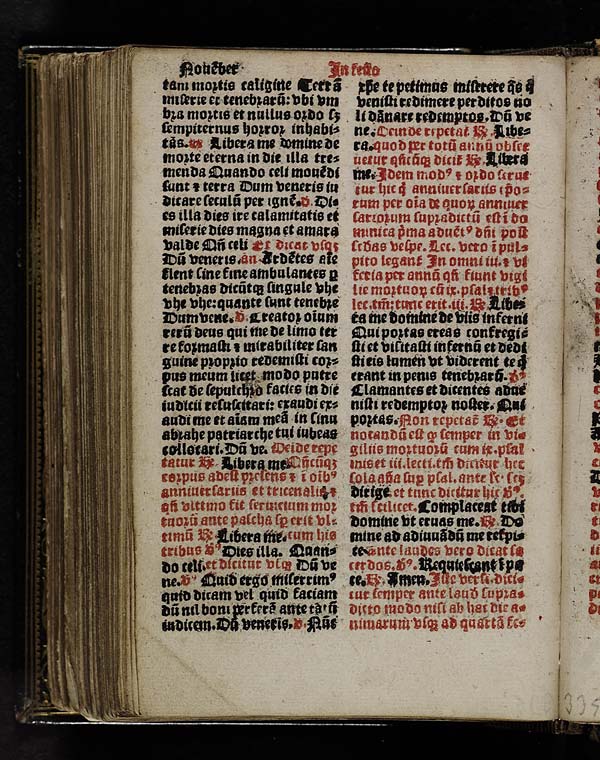 (286) Folio 143 verso - November In festo commemoracionis animarum