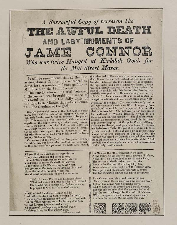 (4) Sorrowful copy of verses on the awful death and last moments of Jame Connor