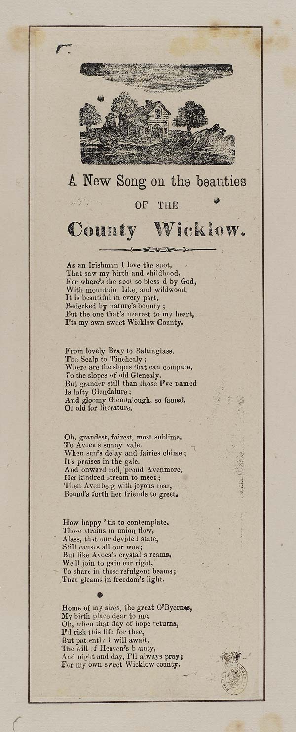 (7) New song on the beauties of the County Wicklow