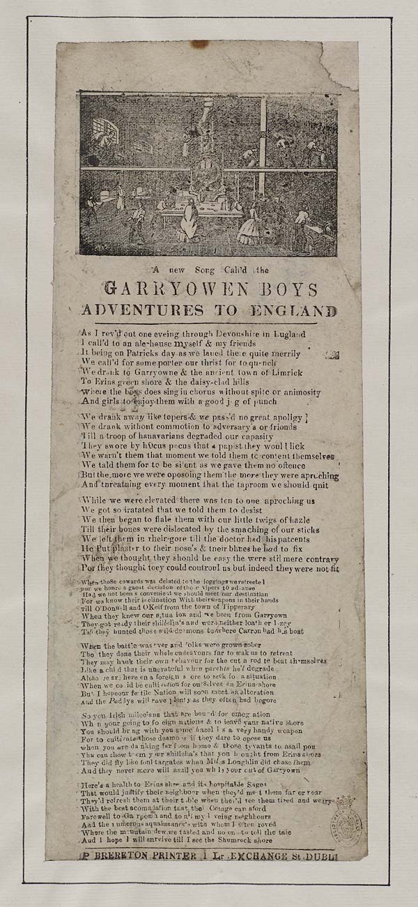 (7) New song call'd the Garryowen boys adventures to England