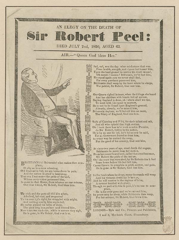 (12) Elegy on the death of Sir Robert Peel