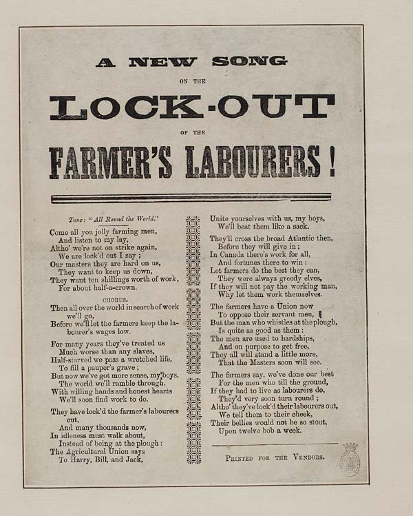 (18) New song on the lock-out of the farmer's labourers!