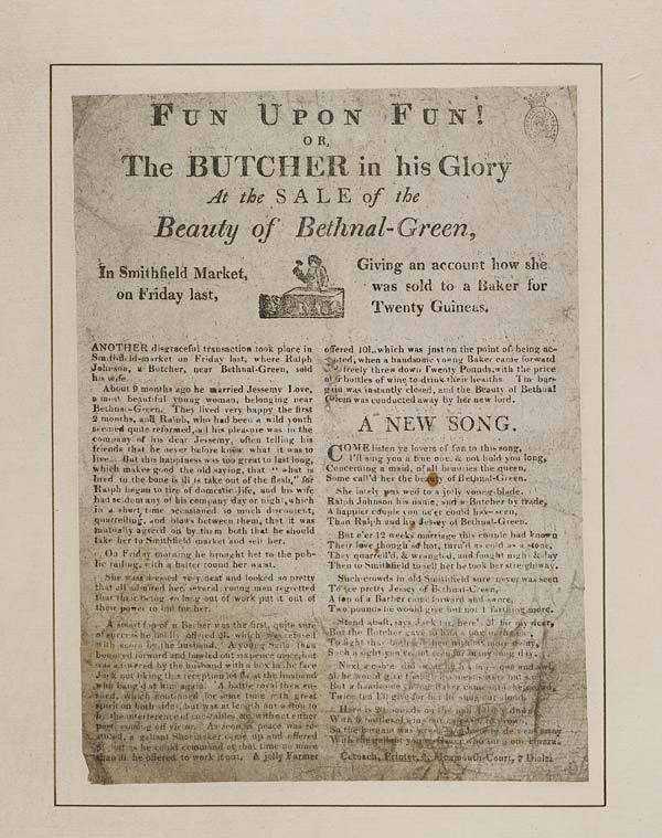 (41) Fun upon fun or, The butcher in his glory at the sale of the beauty of Bethnal-Green