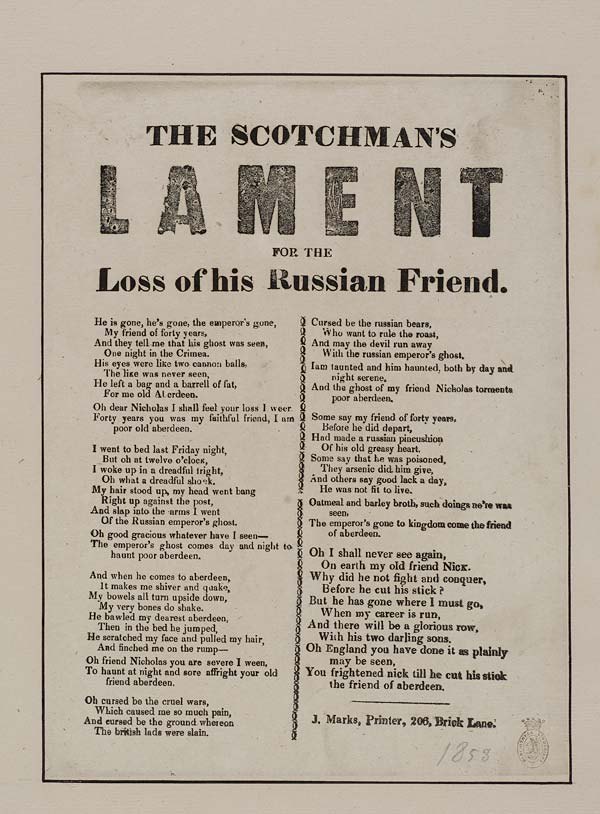 (23) Scotchman's lament for the loss of his Russian friend