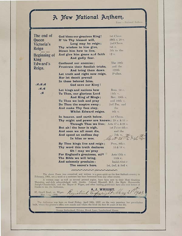 New national anthem - Royalty - English ballads - National Library of ...