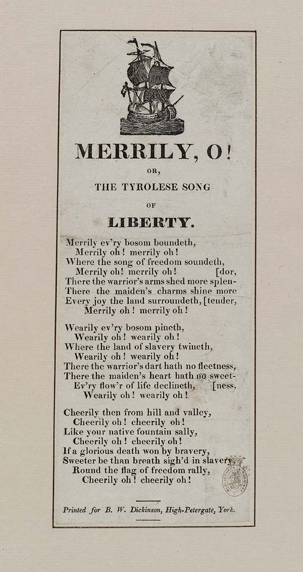 (33) Merrily, o! or, The Tyrolese song of liberty