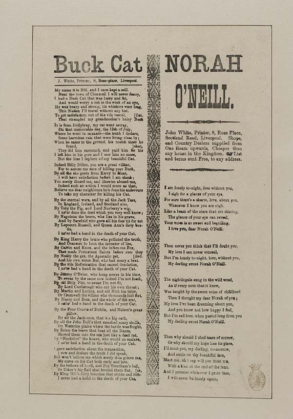 Buck cat Occupations English ballads National Library of Scotland
