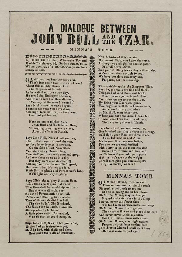 (37) Dialogue between John Bull and the czar