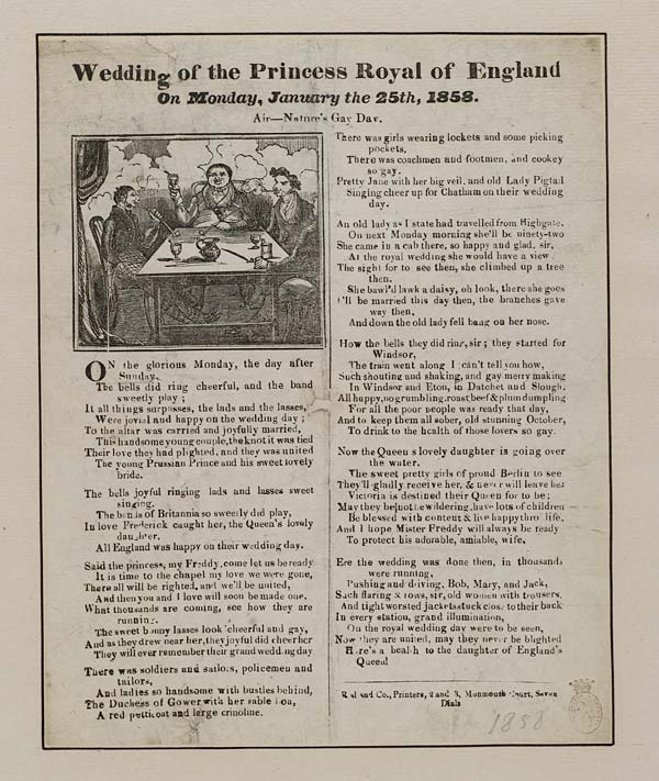 (77) Wedding of the princess royal of England on Monday, January the 25th, 1858